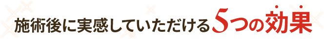 施術後に実感していただける5つの効果