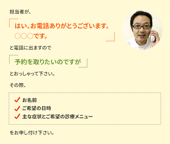 お電話でのご予約方法について